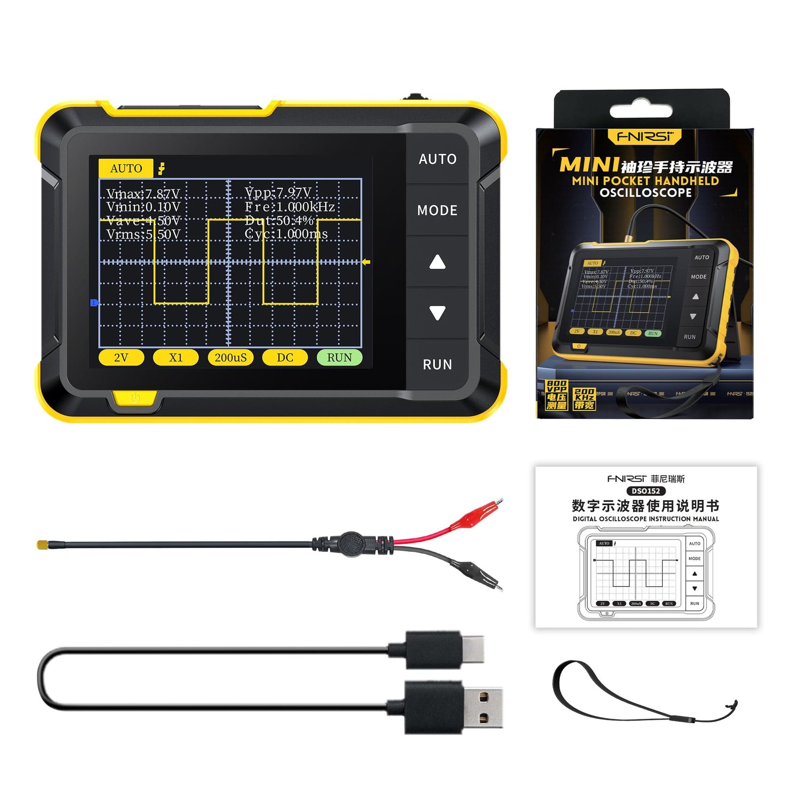 FNIRSI® DSO-152 200KHz 2.5MS/s Mini Pocket Handheld Digital DSO Oscilloscope - Image 11